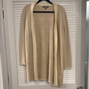 Marled Cream Long Cardigan Sweater